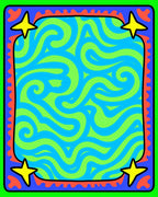 Vibrant Swirl Star Frame Rug