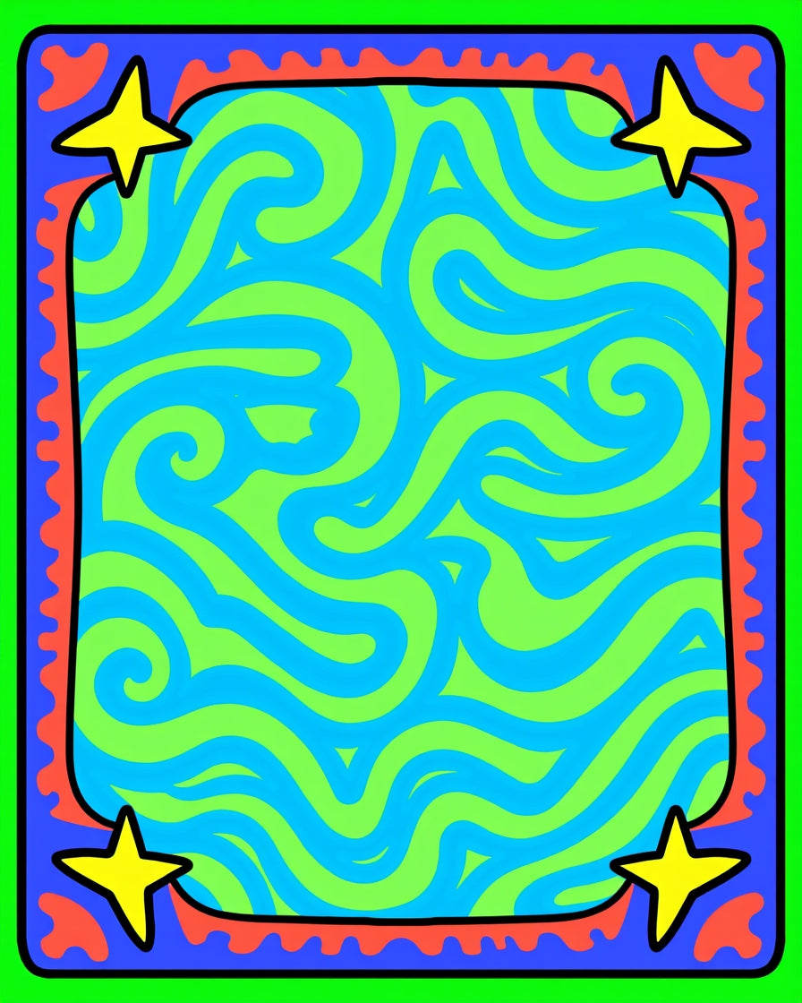 Vibrant Swirl Star Frame Rug