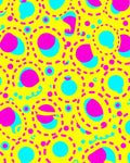Bright Yellow Pink Blue Circles Rug