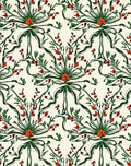 Whimsical Red Floral Ribbon Vines Rug