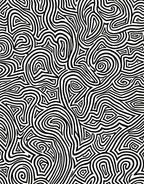 Bold Black White Abstract Maze Rug