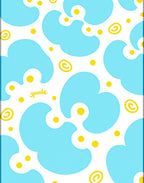 Playful Blue Yellow Cloud Burst Rug