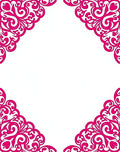 Fuchsia Filigree Scroll Corners Rug