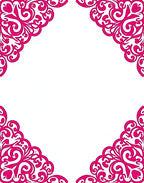 Fuchsia Filigree Scroll Corners Rug