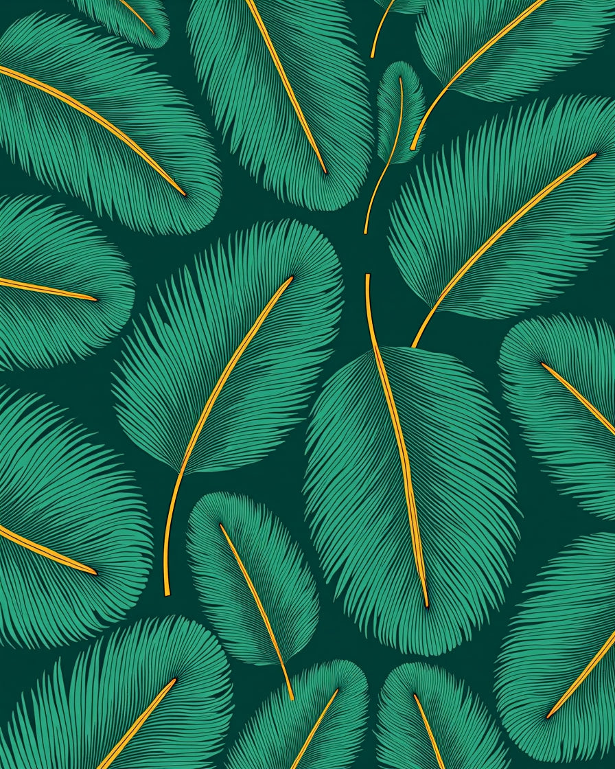 Emerald Green Feathered Canopy Rug