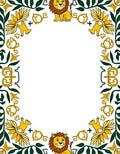 Golden Lion Floral Leaf Border Rug