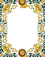 Golden Lion Floral Leaf Border Rug