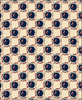 Crimson White Blue Repeating Medallion Rug