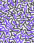 Modern Black Blue Line Art Rug