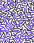 Modern Black Blue Line Art Rug