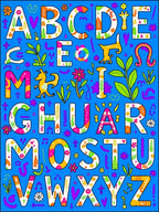 Vibrant Alphabet Garden Illustration Rug