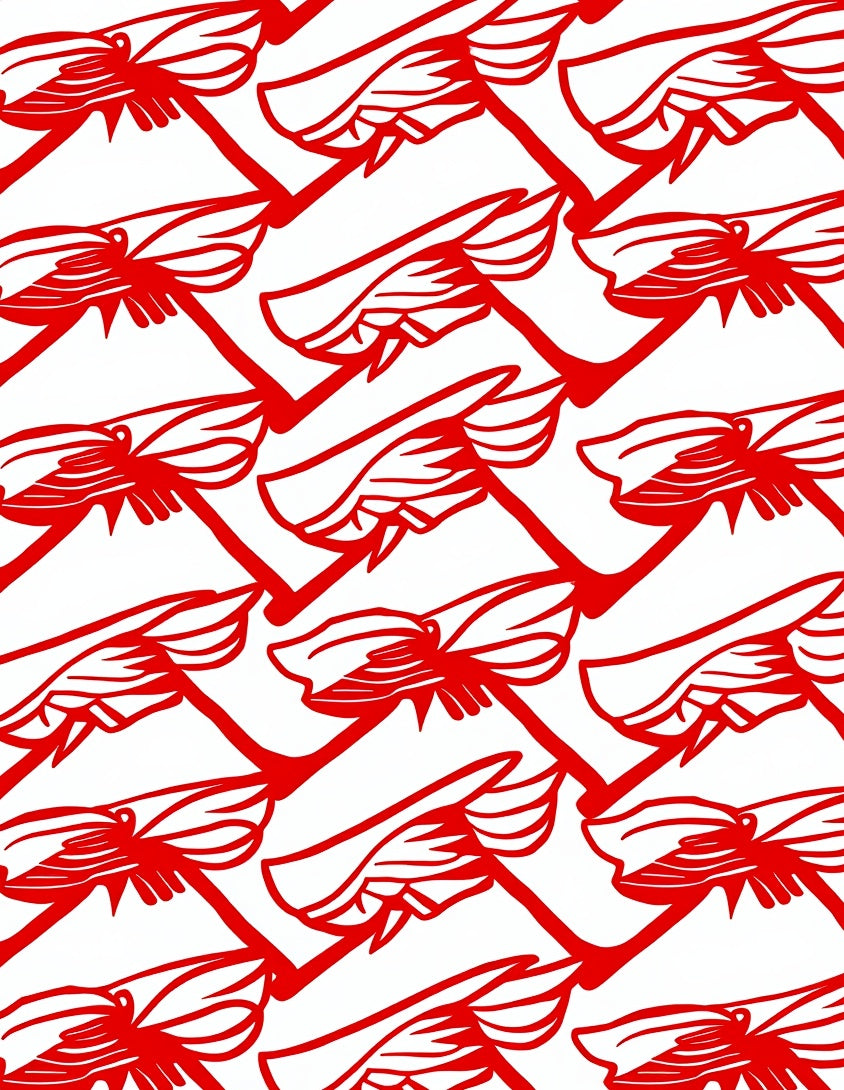 Crimson Scarlet Ribbon Swirl Rug