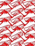 Crimson Scarlet Ribbon Swirl Rug