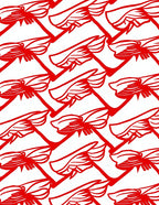 Crimson Scarlet Ribbon Swirl Rug