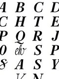 Alphabet Monogrammed Script Black White Rug