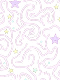 Pastel Pink Swirls with Stars Rug