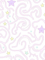 Pastel Pink Swirls with Stars Rug