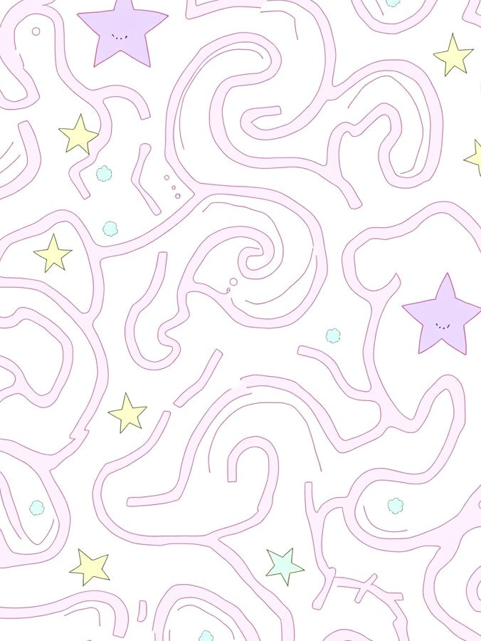 Pastel Pink Swirls with Stars Rug