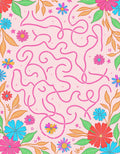 Pink Floral Maze Garden Rug