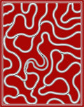 Crimson White Organic Flow Rug