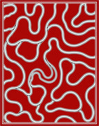 Crimson White Organic Flow Rug