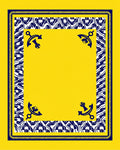 Nautical Yellow Blue Anchor Border Rug