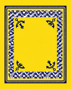 Nautical Yellow Blue Anchor Border Rug