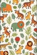 Whimsical Jungle Animals and Foliage Rug