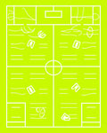 Acid Yellow Geometric Schematic Layout Rug