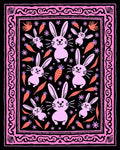 Pink Carrot Bunny Border Rug