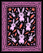 Pink Carrot Bunny Border Rug