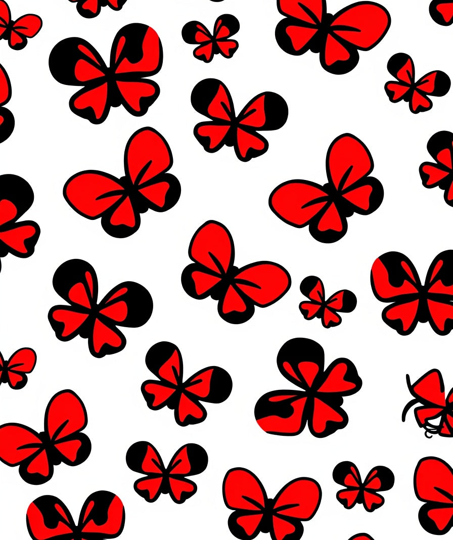 Bold Red Butterfly Garden Rug