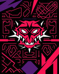 Fierce Pink Cybernetic Monster Graphic Rug