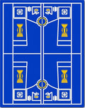 Royal Blue Golden Trophy Geometric Rug