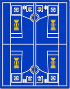 Royal Blue Golden Trophy Geometric Rug