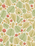 Coral Pink Green Palm Leaf Collage Rug