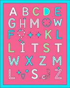 Playful Alphabet Garland Bright Pink Rug