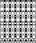 Bold Black White Abstract Hexagon Rug