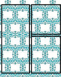 Teal Decorative Lattice Art Rug