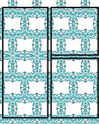 Teal Decorative Lattice Art Rug