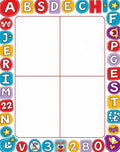 Colorful Alphabet Numbers Border Art Rug