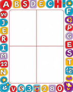 Colorful Alphabet Numbers Border Art Rug