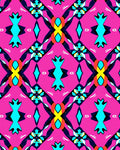 Pink Abstract Geometric Medallion Rug