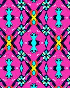 Pink Abstract Geometric Medallion Rug