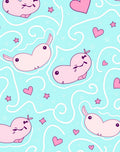 Whimsical Pink Hippo Hearts Stars Rug