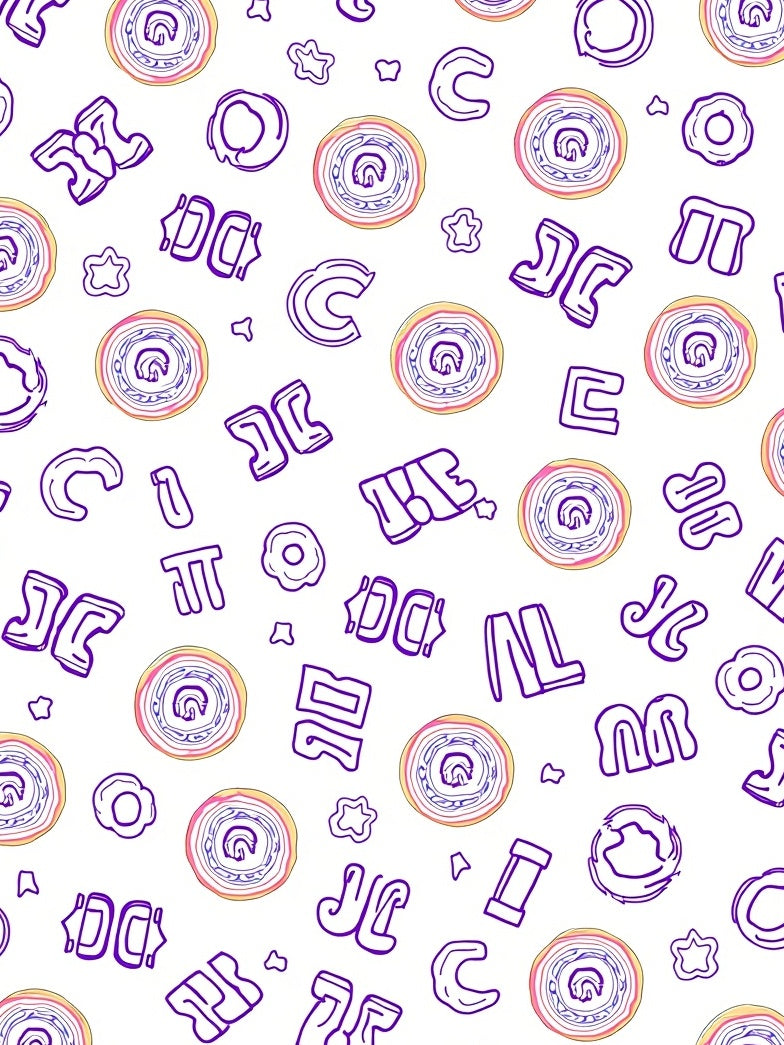 Whimsical Purple Alphabet Donut Delight Rug
