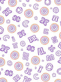 Whimsical Purple Alphabet Donut Delight Rug