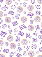 Whimsical Purple Alphabet Donut Delight Rug