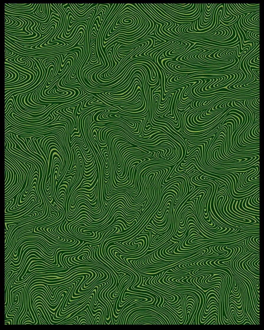 Emerald Green Swirling Stripe Rug