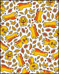Whimsical Yellow Creature Leaf Scatter Rug